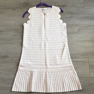 Ted Baker Relioa Flippy Metallic Jacquard Dress - Baby Pink Gold Accents US 8